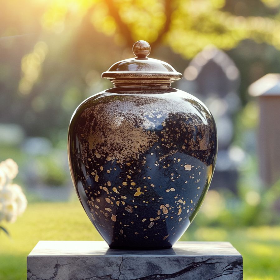 people at an attended funeral