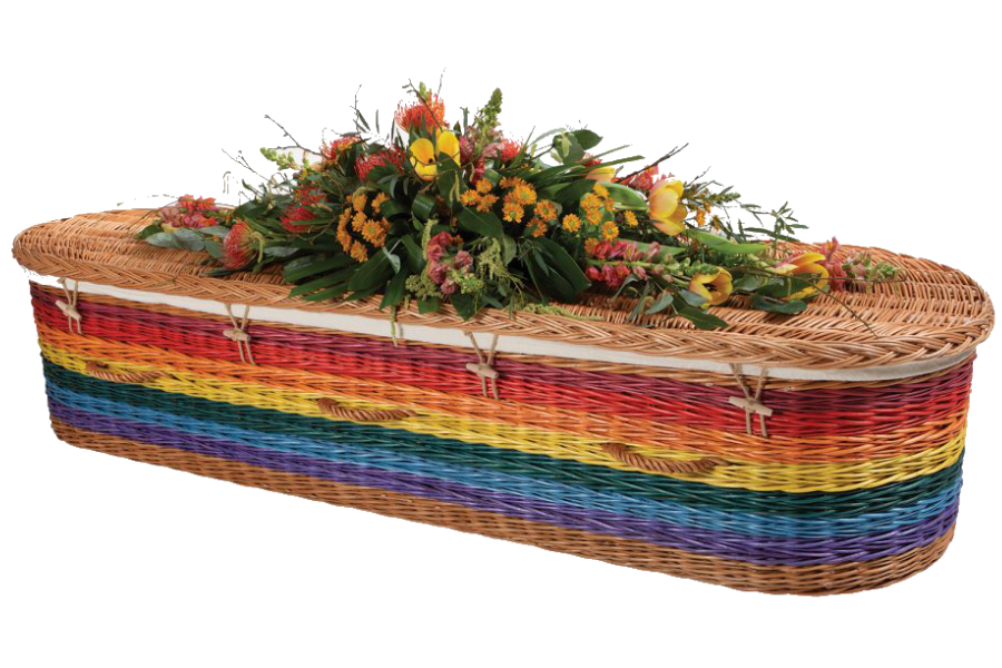 Curved End Rainbow Willow Coffin