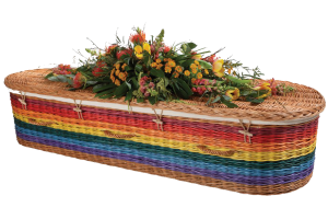 Curved Rainbow coloured Willow Coffin