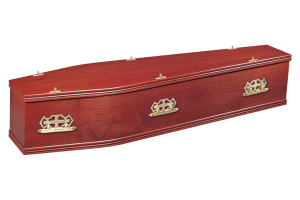 Traditional veneered Sapele Coffin